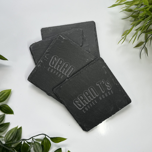 4 Pack Engraved Slate Coasters - All The Merchandise