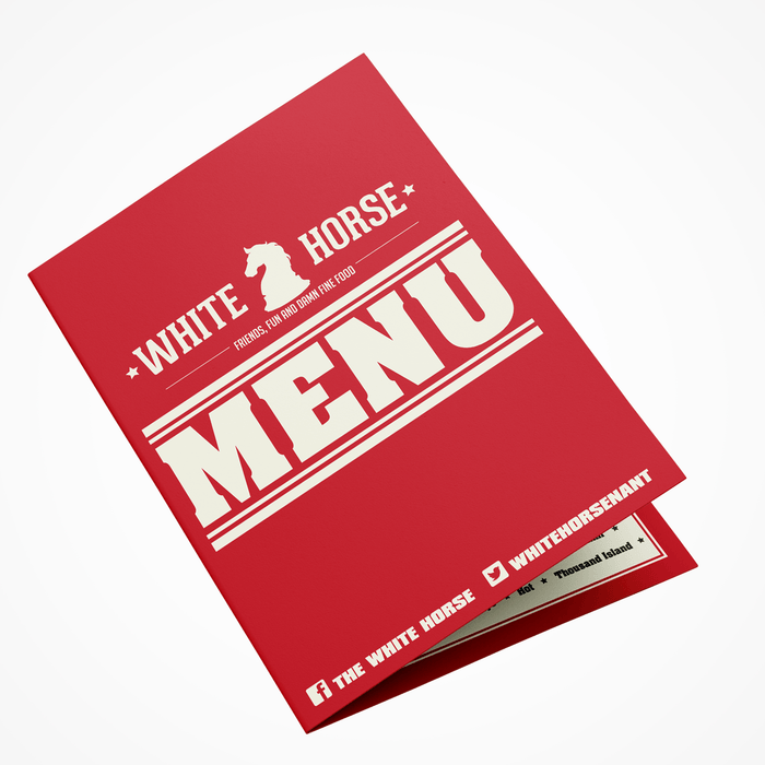 A5 Folded Restaurant/Café Menus - All The Merchandise