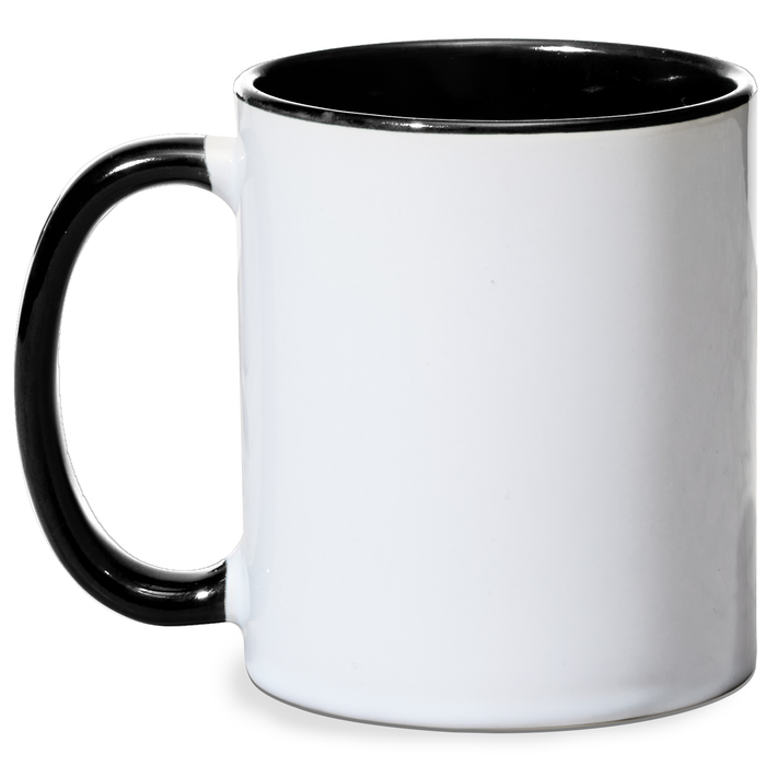 Sublimation Blanks Contrast Handle Ceramic Mug (11oz) - Black